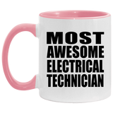 Most Awesome Electrical Technician - 11oz Accent Mug Pink
