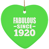 104th Birthday Fabulous Since 1920 - Heart Ornament