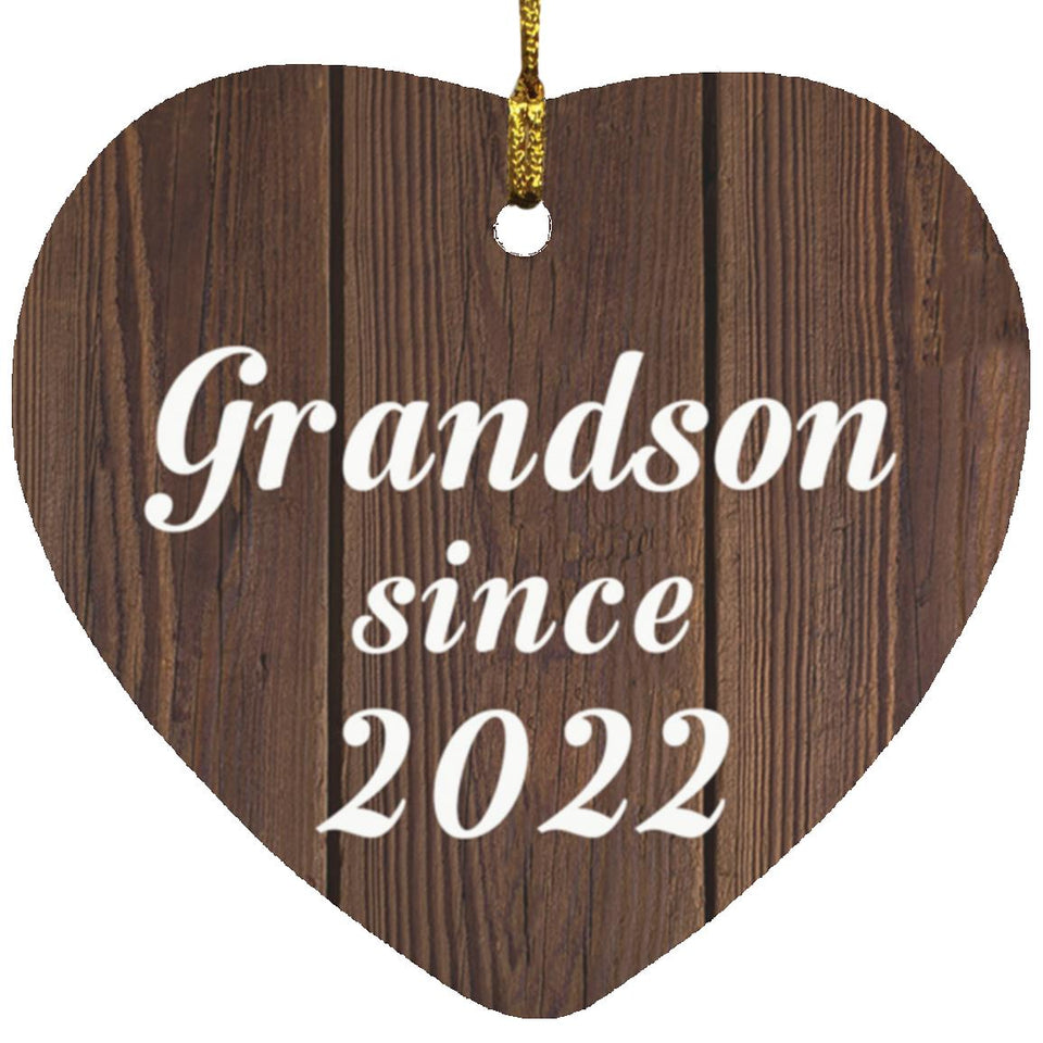 Grandson Since 2022 - Heart Ornament D