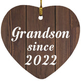 Grandson Since 2022 - Heart Ornament D