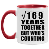 13th Anniversary Square Root of 169 Years Who's Counting - 11oz Accent Mug Red