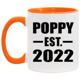 Poppy Established EST. 2022 - 11oz Accent Mug Orange