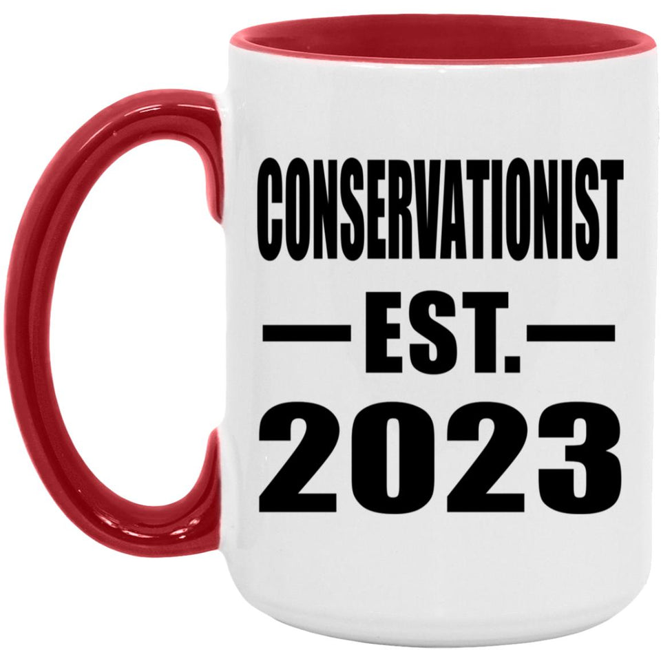 Conservationist Established EST. 2023 - 15oz Accent Mug Red