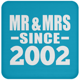 22nd Anniversary Mr & Mrs Since 2002 - Drink Coaster