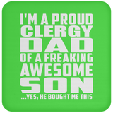 Proud Clergy Dad Of Awesome Son - Drink Coaster