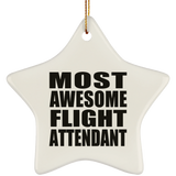 Most Awesome Flight Attendant - Star Ornament