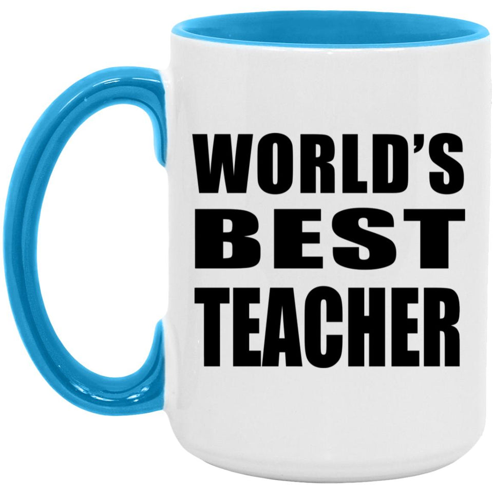 World's Best Teacher - 15oz Accent Mug Blue