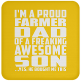 Proud Farmer Dad Of Awesome Son - Drink Coaster
