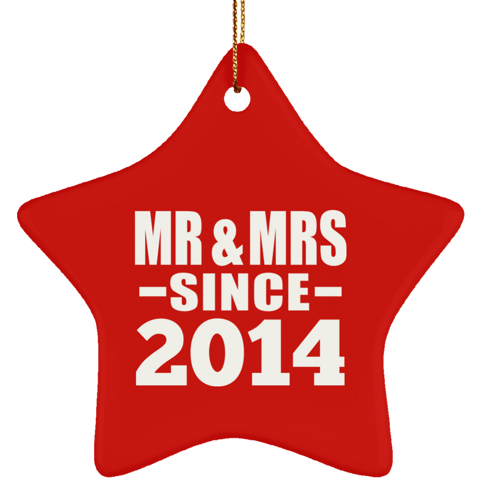 10th Anniversary Mr & Mrs Since 2014 - Star Ornament