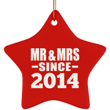 10th Anniversary Mr & Mrs Since 2014 - Star Ornament
