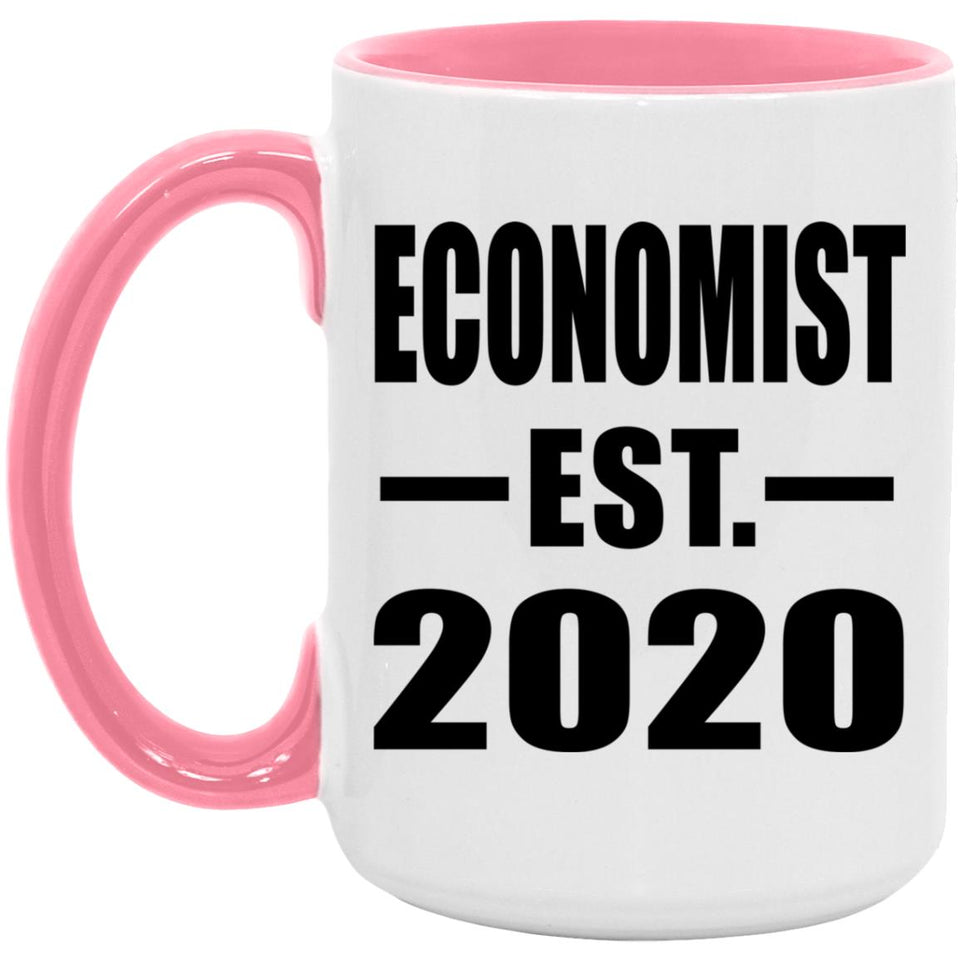 Economist Established EST. 2020 - 15oz Accent Mug Pink