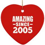 19th Birthday Amazing Since 2005 - Heart Ornament