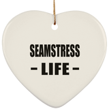 Seamstress Life - Heart Ornament