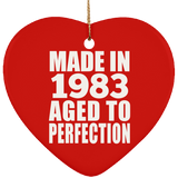 41st Birthday Made In 1983 Aged to Perfection - Heart Ornament