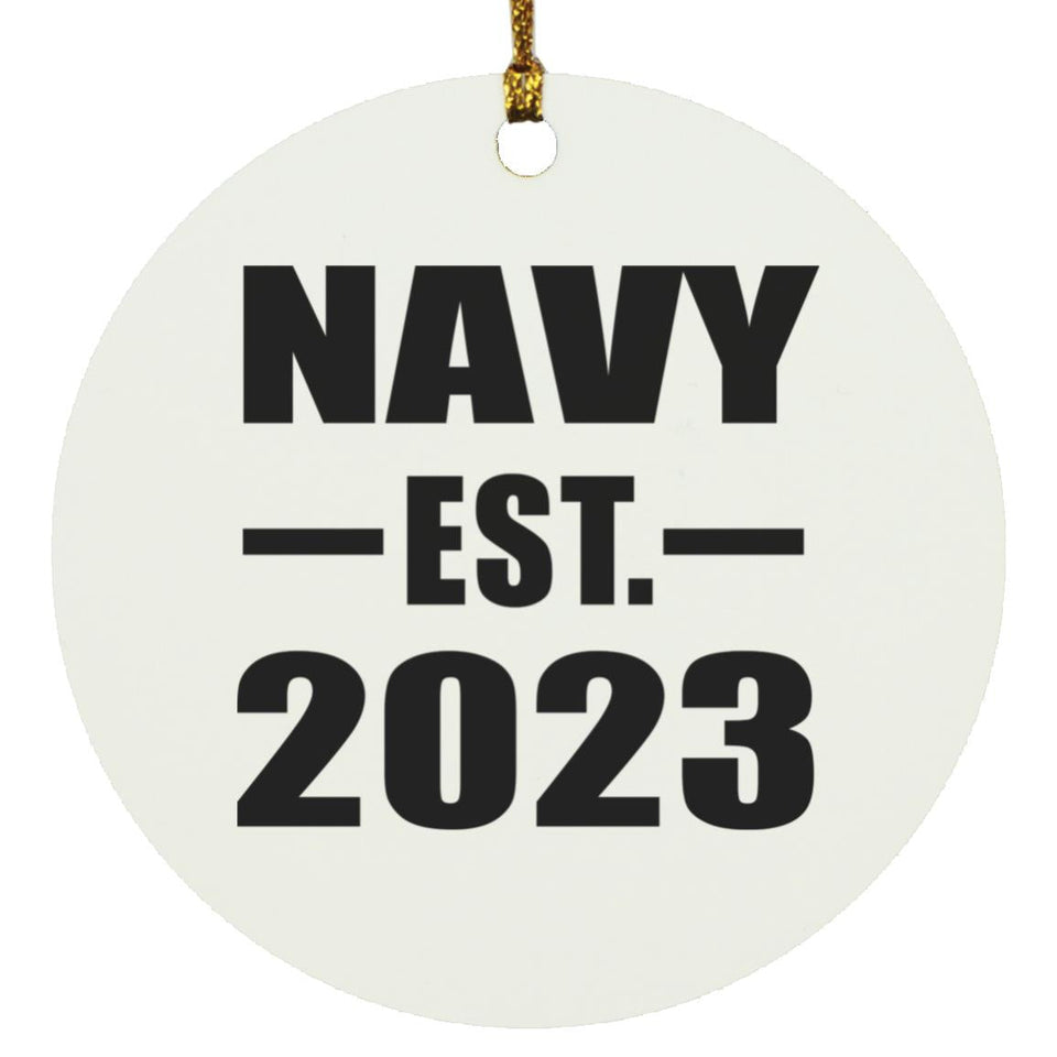 Navy Established EST. 2023 - Circle Ornament