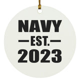 Navy Established EST. 2023 - Circle Ornament