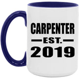 Carpenter Established EST. 2019 - 15oz Accent Mug Purple