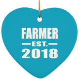 Farmer Established EST. 2018 - Heart Ornament