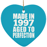 27th Birthday Made In 1997 Aged to Perfection - Heart Ornament