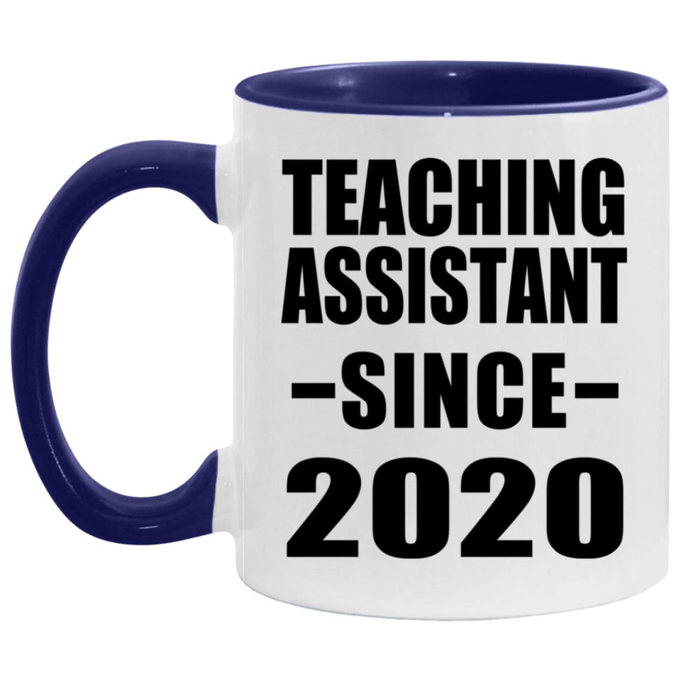 Teaching Assistant Since 2020 - 11oz Accent Mug Purple