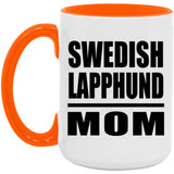 Swedish Lapphund Mom - 15oz Accent Mug Orange