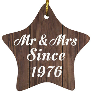 48th Anniversary Mr & Mrs Since 1976 - Star Ornament D