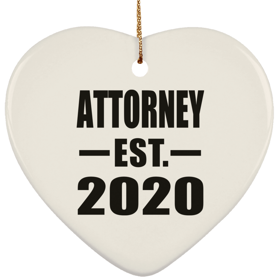 Attorney Established EST. 2020 - Heart Ornament