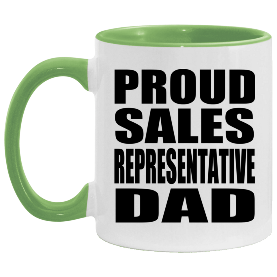 Proud Sales Representative Dad - 11oz Accent Mug Green