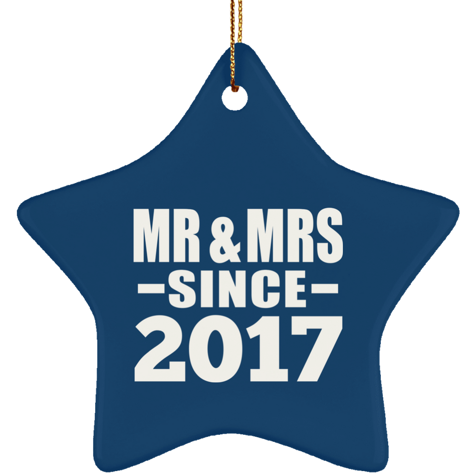 7th Anniversary Mr & Mrs Since 2017 - Star Ornament