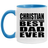 Christian Best Dad Ever - 11oz Accent Mug Blue