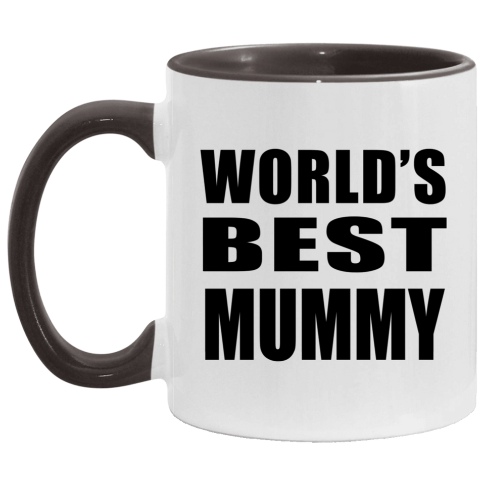 World's Best Mummy - 11oz Accent Mug Black