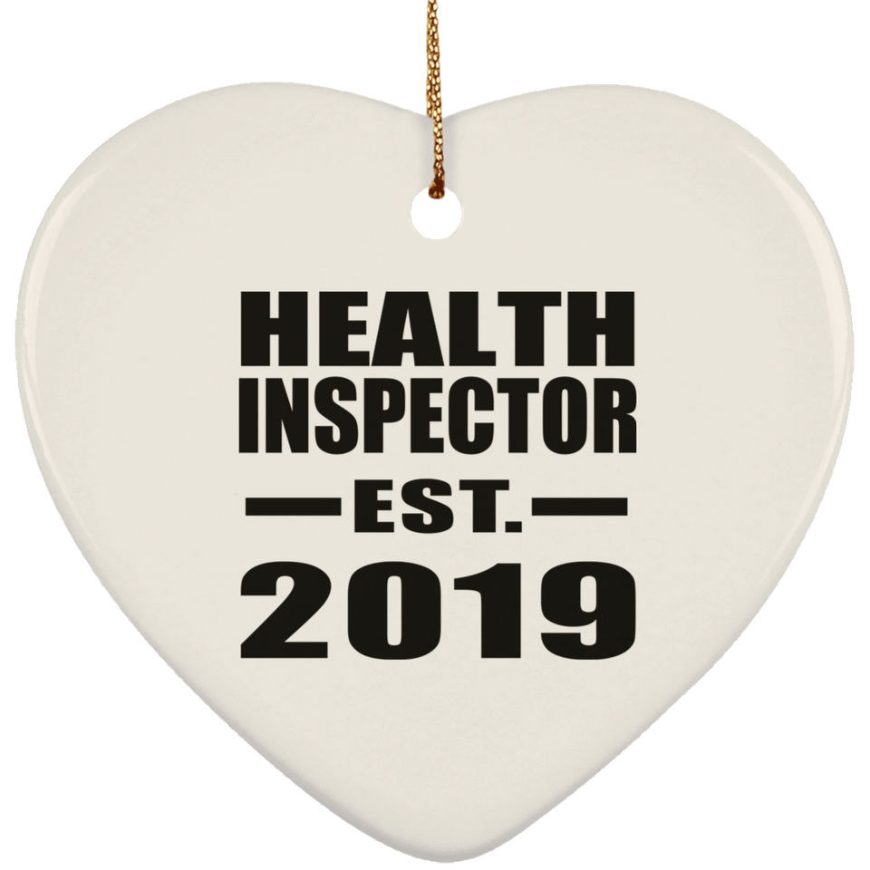 Health Inspector Established EST. 2019 - Heart Ornament