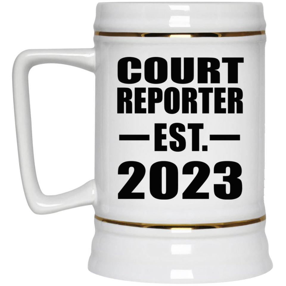 Court Reporter Established EST. 2023 - Beer Stein