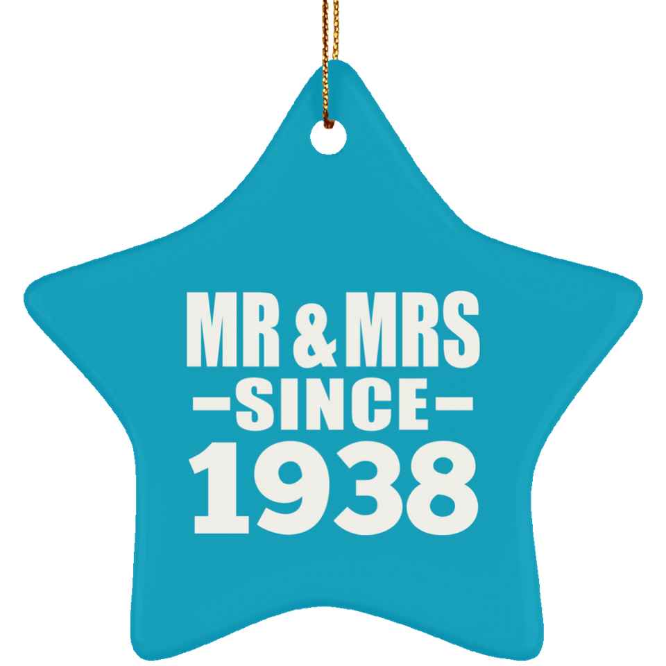 86th Anniversary Mr & Mrs Since 1938 - Star Ornament