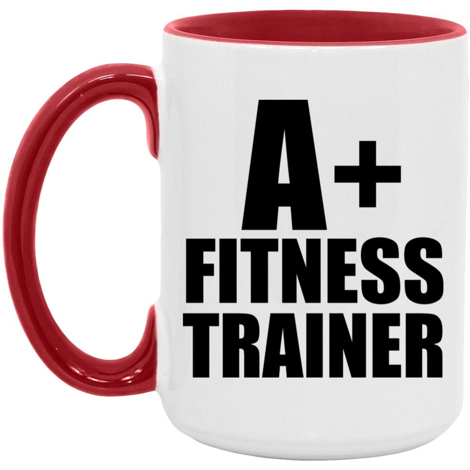 A+ Fitness Trainer - 15oz Accent Mug Red