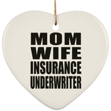 Mom Wife Insurance Underwriter - Heart Ornament