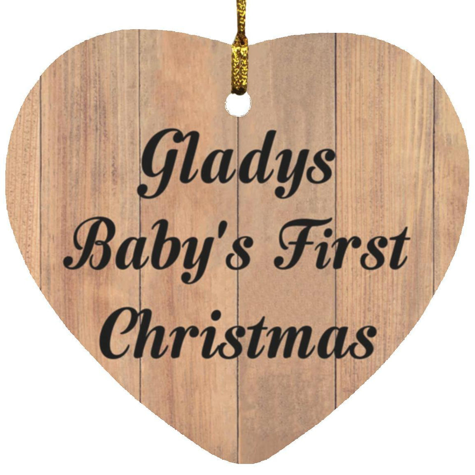Gladys Baby's First Christmas - Heart Ornament C