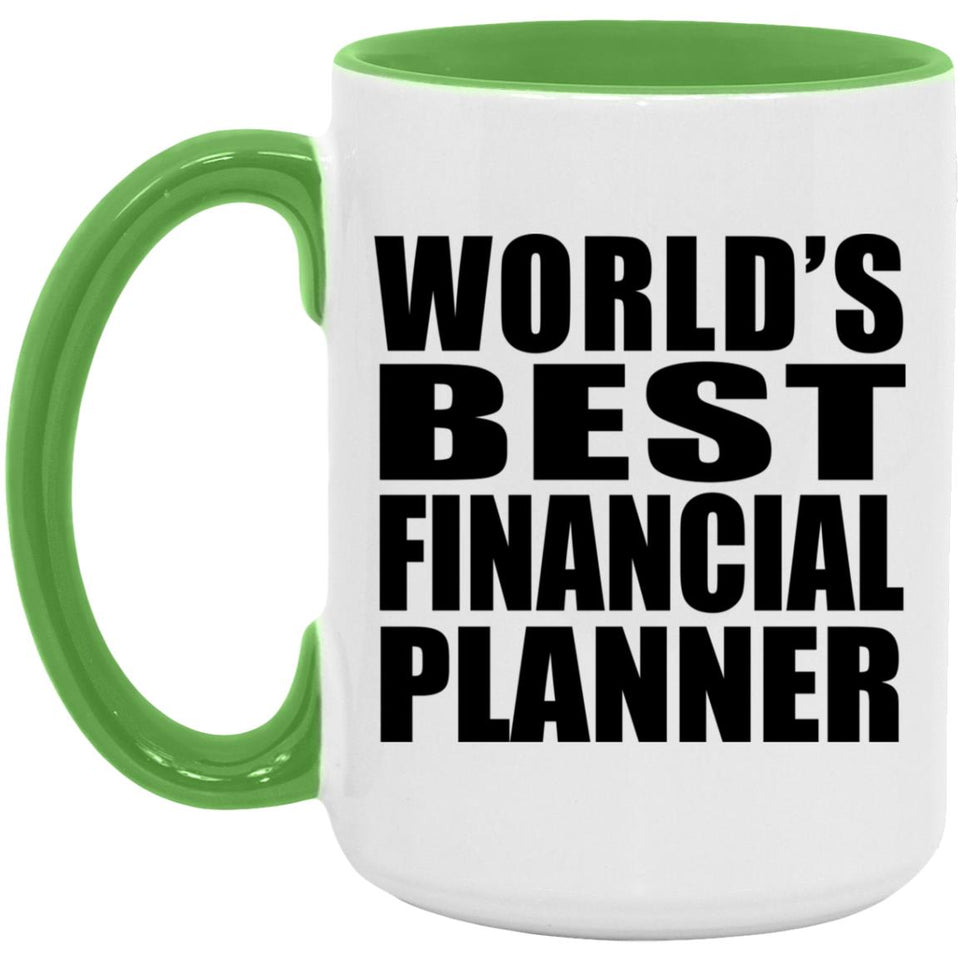 World's Best Financial Planner - 15oz Accent Mug Green