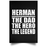 Herman The Dad The Hero The Legend - Poster Portrait