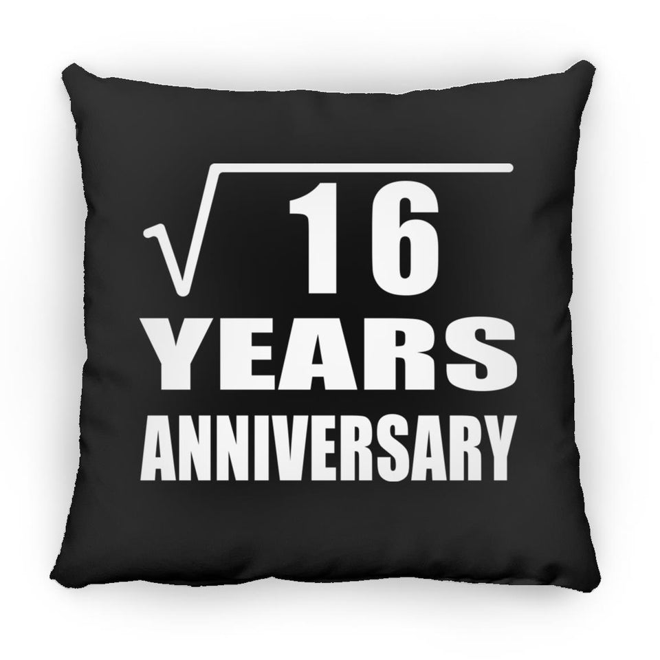 4th Anniversary Square Root of 16 Years Anniversary - Throw Pillow Black