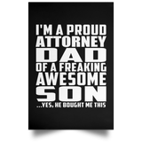 Proud Attorney Dad Of Awesome Son - Poster Portrait