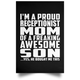 Proud Receptionist Mom Of Awesome Son - Poster Portrait