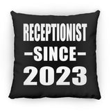 Receptionist Since 2023 - Throw Pillow Black
