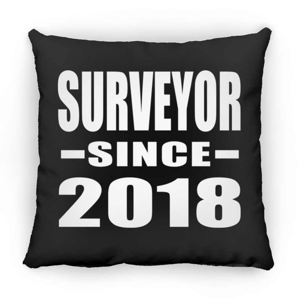 Surveyor Since 2018 - Throw Pillow Black