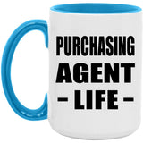 Purchasing Agent Life - 15oz Accent Mug Blue