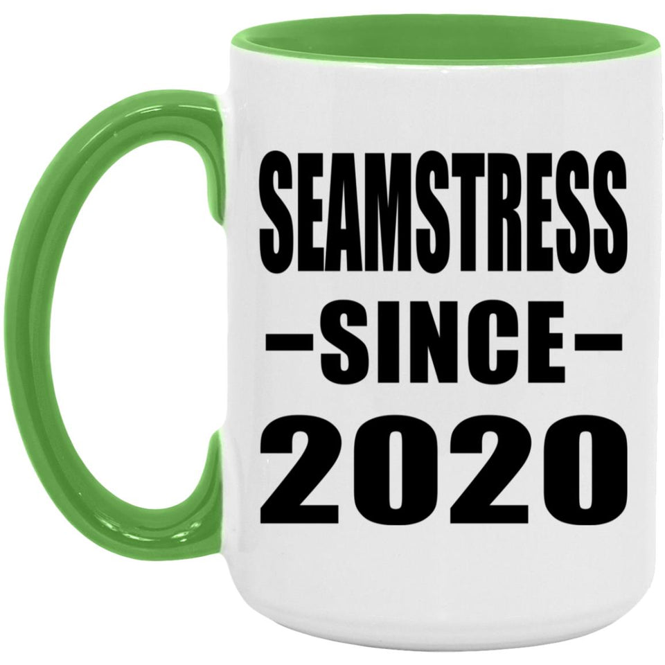 Seamstress Since 2020 - 15oz Accent Mug Green