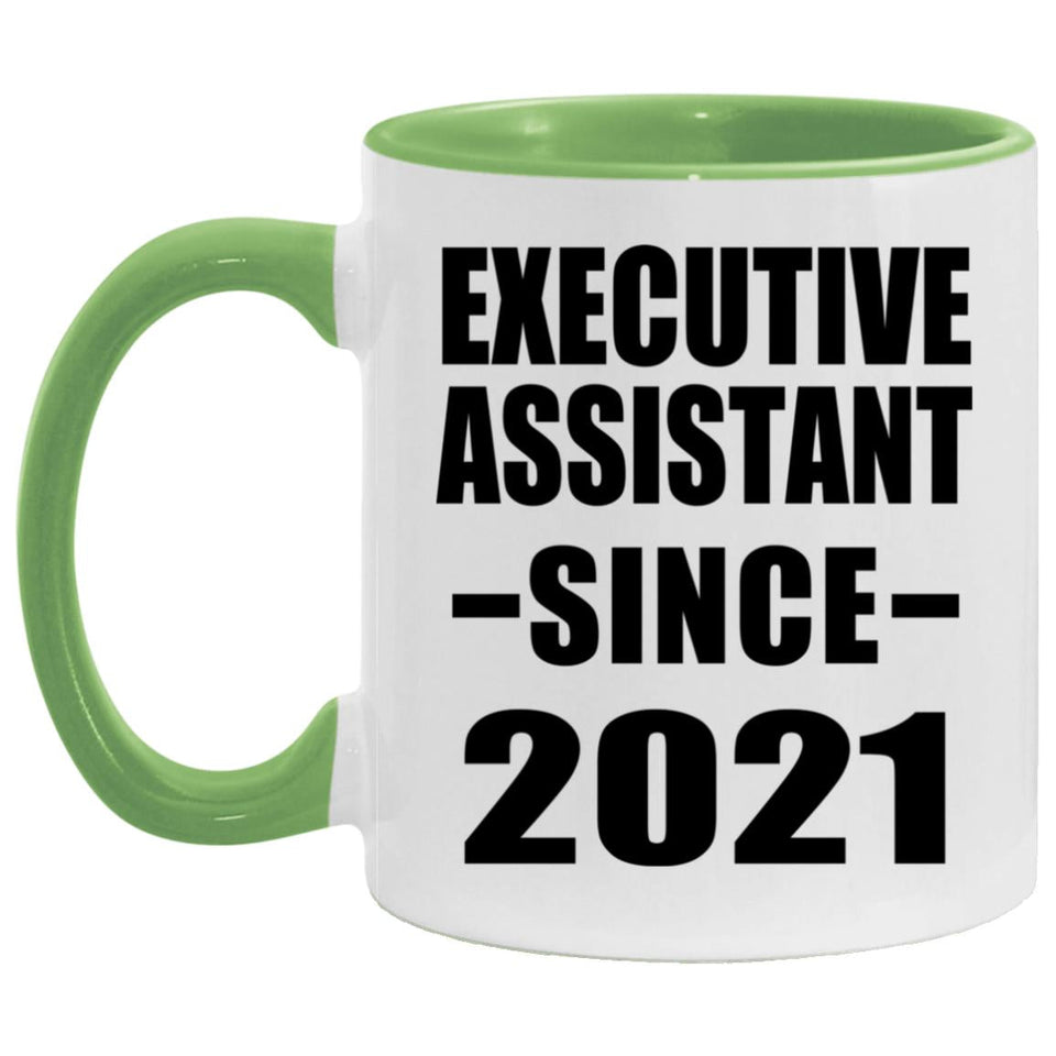 Executive Assistant Since 2021 - 11oz Accent Mug Green