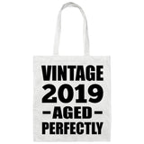 5th Birthday Vintage 2019 Aged Perfectly - Tote Bag White