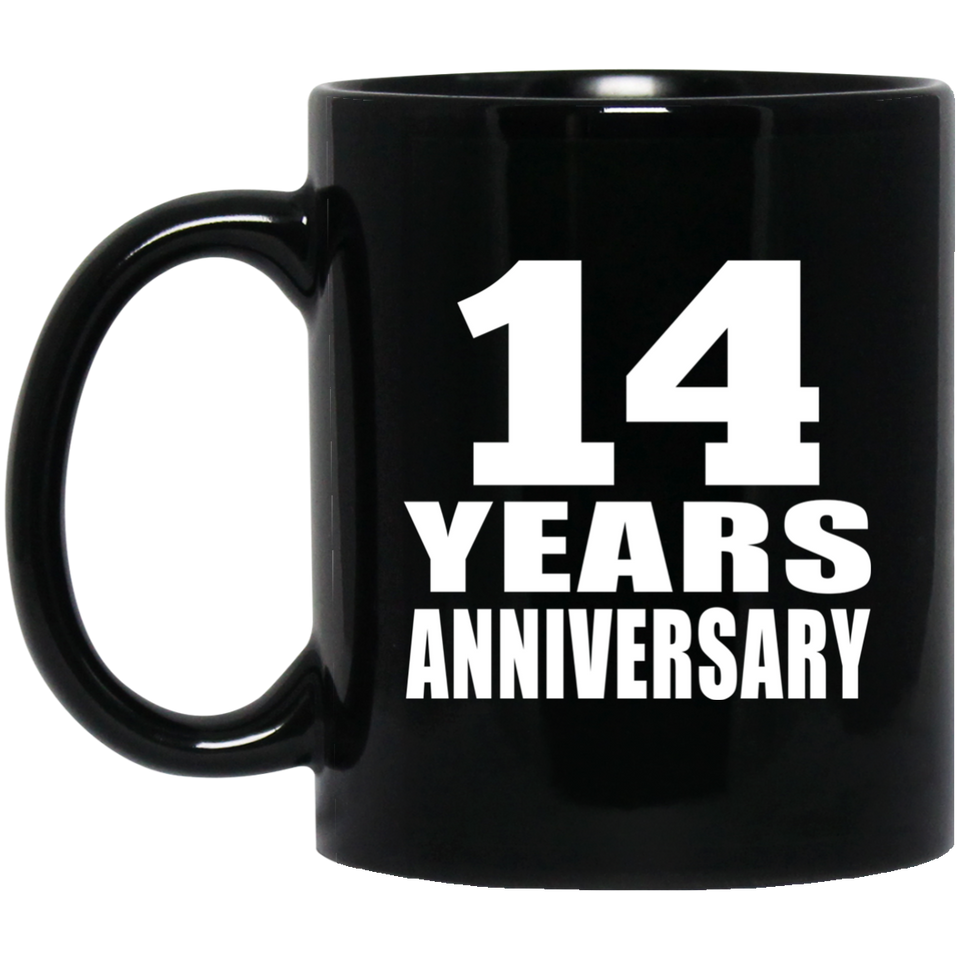 14th Anniversary 14 Years - 11 Oz Coffee Mug Black