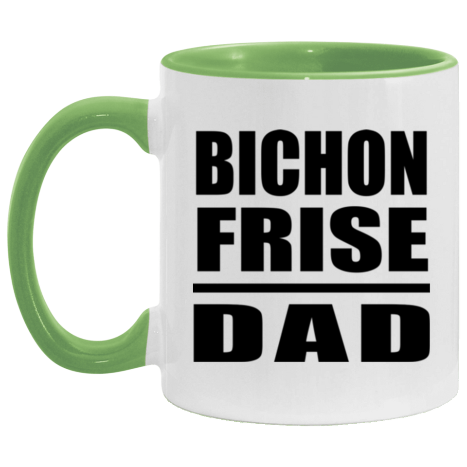 Bichon Frise Dad - 11oz Accent Mug Green